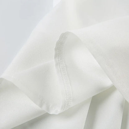 Spring Summer French Style V-Neck Pleated Blouse With Waist Tie Lightweight Solid Color Cardigan Top Casual Office Wear
