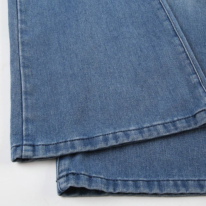 Casual Washed Stright Leg Denim Trousers Fashion Long Jeans Lady Basic Low Rise Daily Bottoms Street Style Capris New