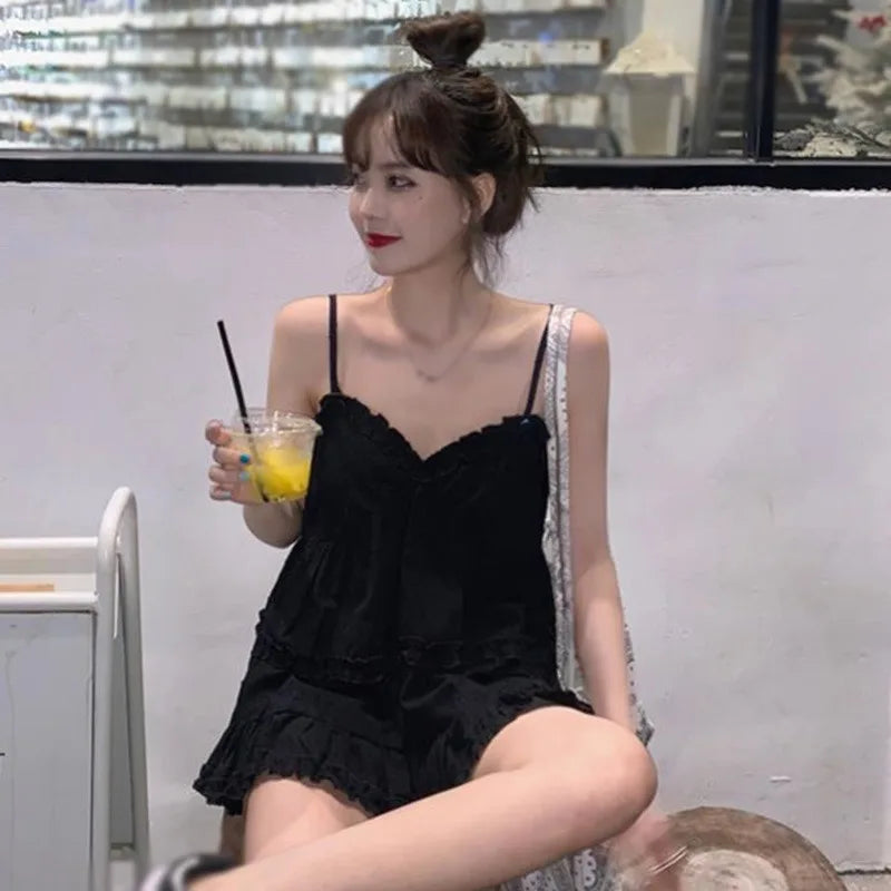 Women's Camisole Tank Tops Korean Style Sweet Casual Spaghetti Straps Vest