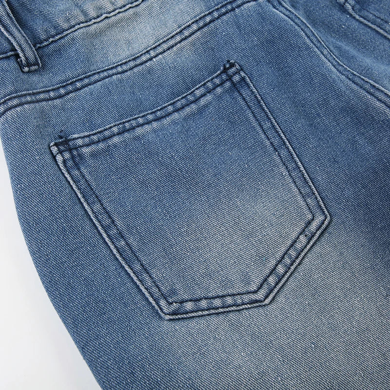 Casual Washed Stright Leg Denim Trousers Fashion Long Jeans Lady Basic Low Rise Daily Bottoms Street Style Capris New