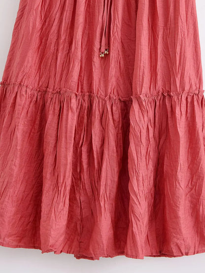 Casual Style Wrinkle Shirt Women's Top+high Waist Long Skirt Women Set 2pcs Fashion Boho Beach Spring Summer Outfits