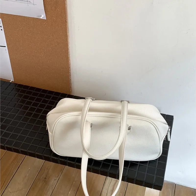 Soft PU Leather Shoulder Bags Women New Winter Fashion Retro Large Capacity Underarm Bag Trend Simple Tote Bag Handbags