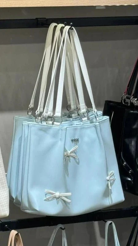 New Bow Women's Shoulder Bag Large Capacity Commuter Fashion Casual Handheld Bags