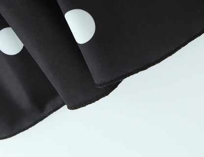 Halter Neck Camisole Polka Dot Skirt Set Women's Summer Sexy Fashionable Personality Neckband Backless Beach Vacation Black Set