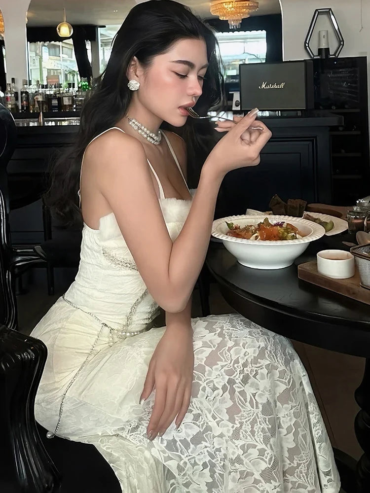 Puss Evening Gown Dress Women Sexy Jacquard Furry Patchwork Shiny Thread Square Collar Valentine's Day Party Club Vestidos