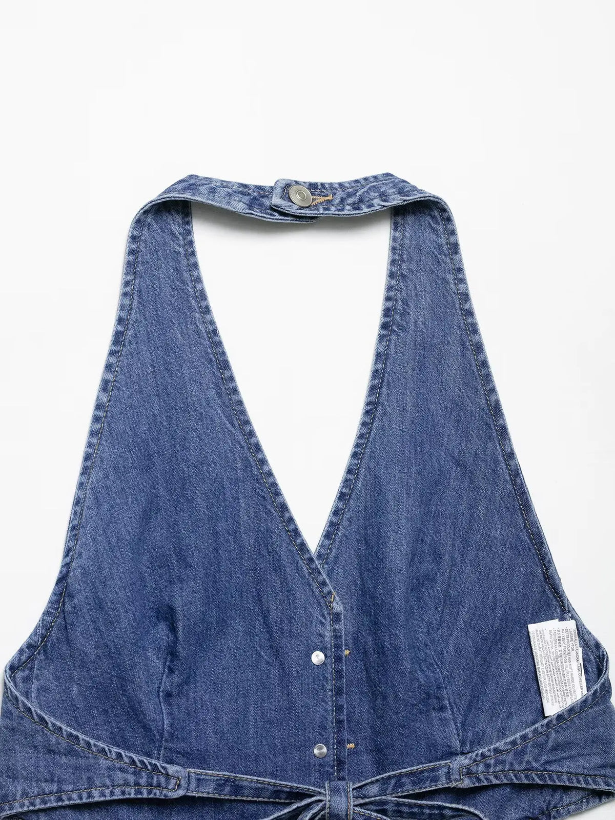 Summer Sexy Chic Women Tank Tops Solid Halter V-Neck Denim Tank Tops New Fashion Backless Mujer Tops