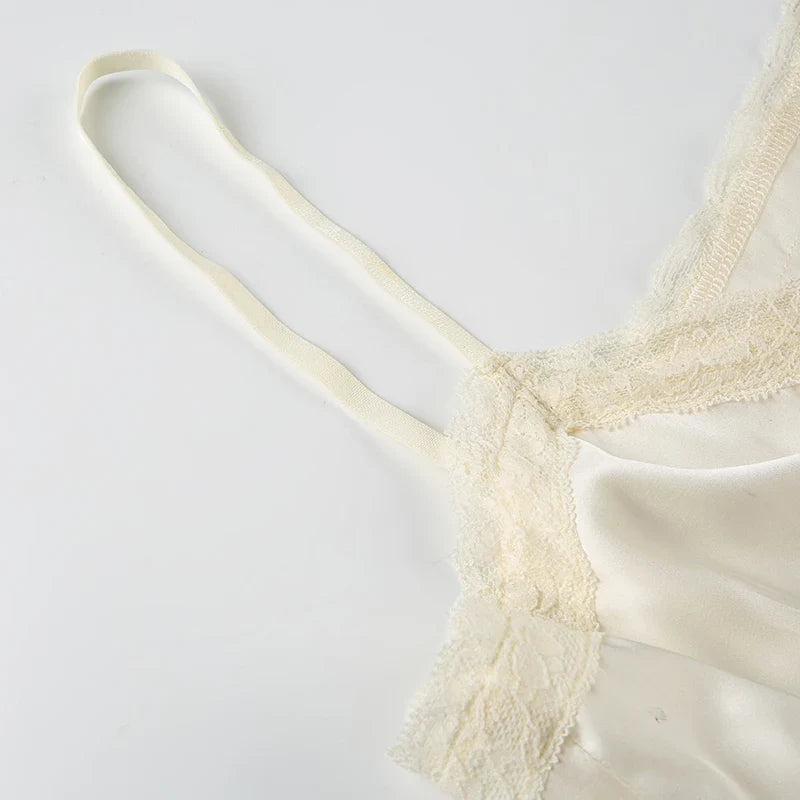 Lace Patchwork Button-up Camisole Fairycore Aesthetic Lace-up Sleeveless Tops Coquette V-neck Corset French Style Vest