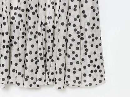 Women's Vintage Polka Dot Printed Midi Dress Summer Holiday Sleeveless Hem Transparent V-Neck Backless Casual Suspender Dress