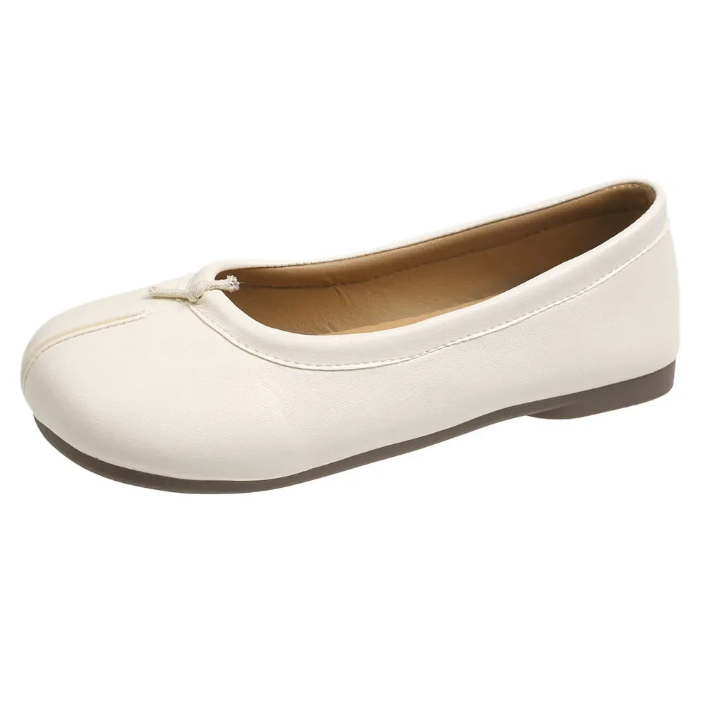 Women's Shiny Silver Ballet Flat Shoes Fashion Metallic Leather Slip-on Comfort Daily Commute Dating Dress Flat Mary Janes Shoes