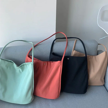 Simple Solid Sweet Canvas Women Shoulder Bags Students Fashion Casual Streetwear Crossbody Bag All Match Y2k Aesthetic Handbags