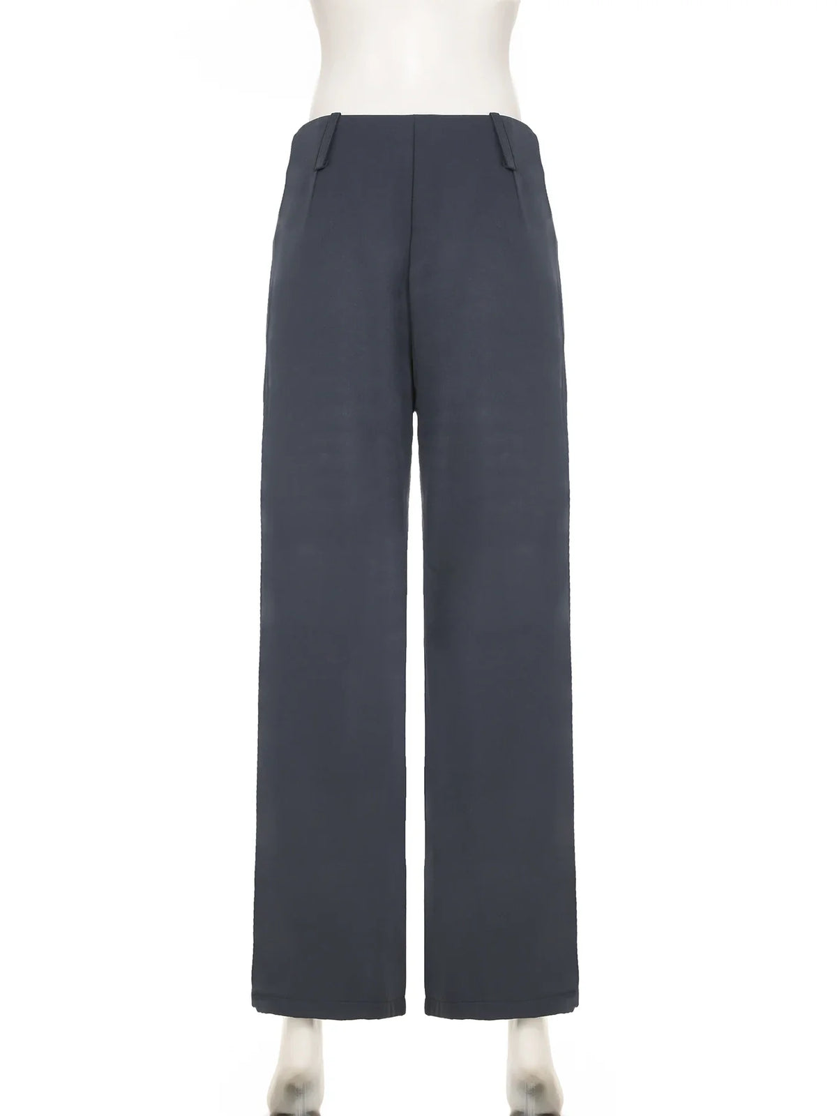 Casual Loose Folds Suit Pants Basic Solid Mid-Waisted Wide Leg Pants Women Autumn Spring Fashion Streetwear Ladies