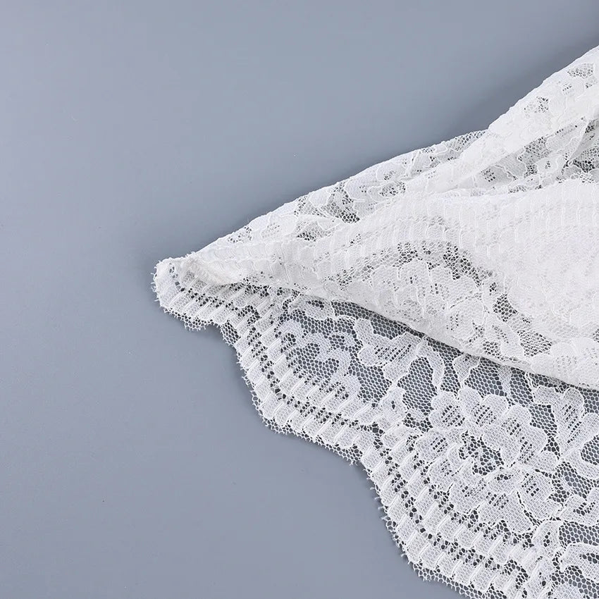 New lace see through double-layer ruffle collar shirt with stylish and stylish design