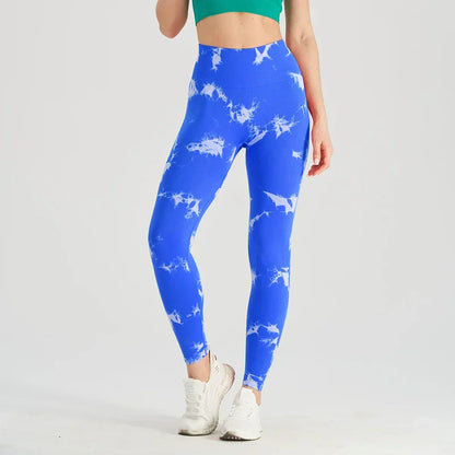 Tie Dye Waist Tummy Control Seamless Push Up Yoga Legging