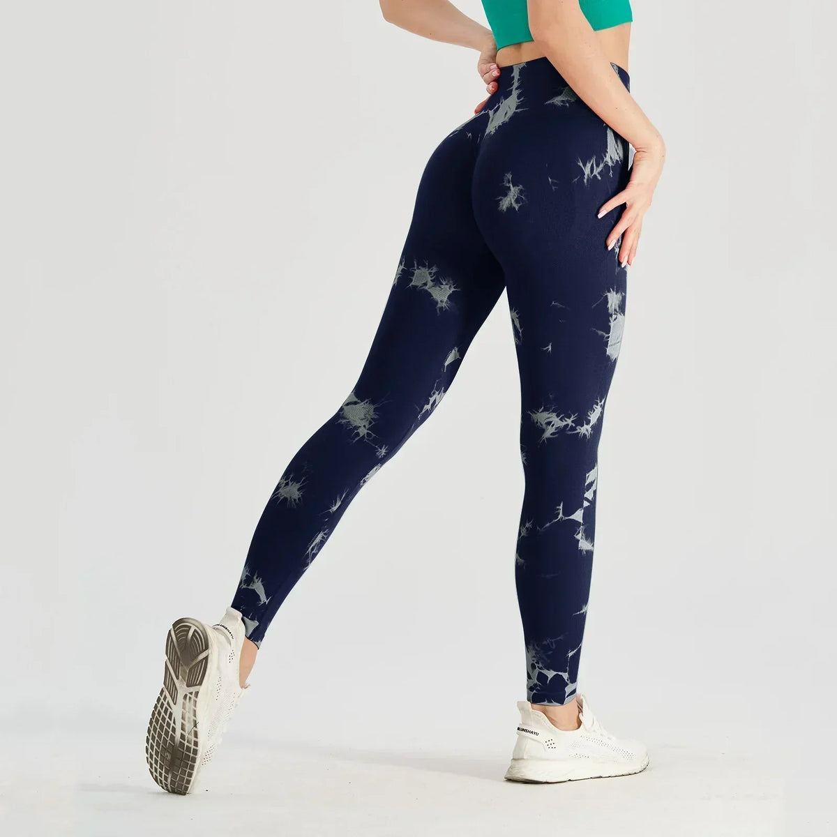 Tie Dye Waist Tummy Control Seamless Push Up Yoga Legging