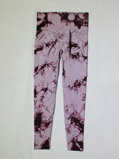 Tie Dye Waist Tummy Control Seamless Push Up Yoga Legging