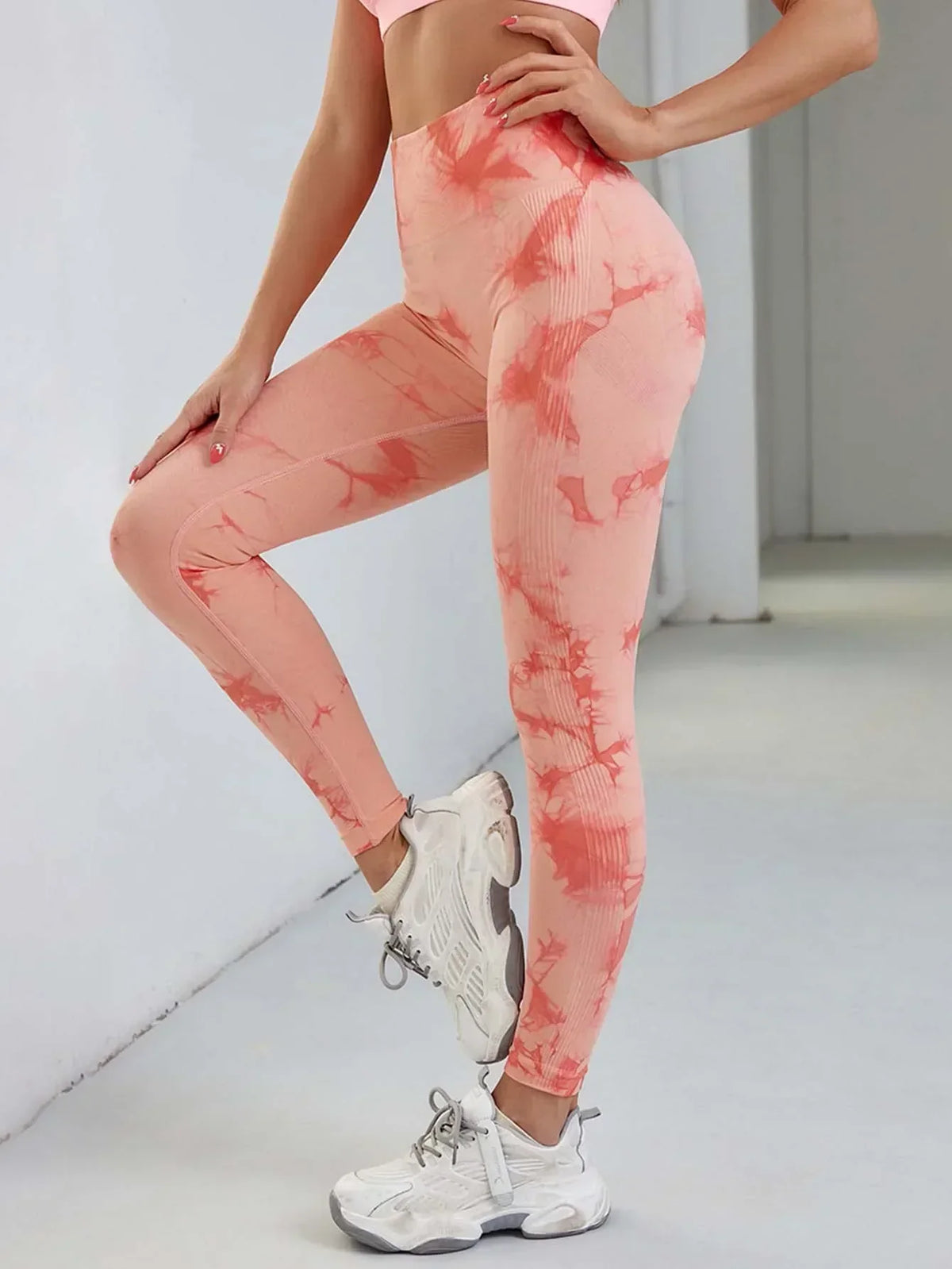 Tie Dye Waist Tummy Control Seamless Push Up Yoga Legging