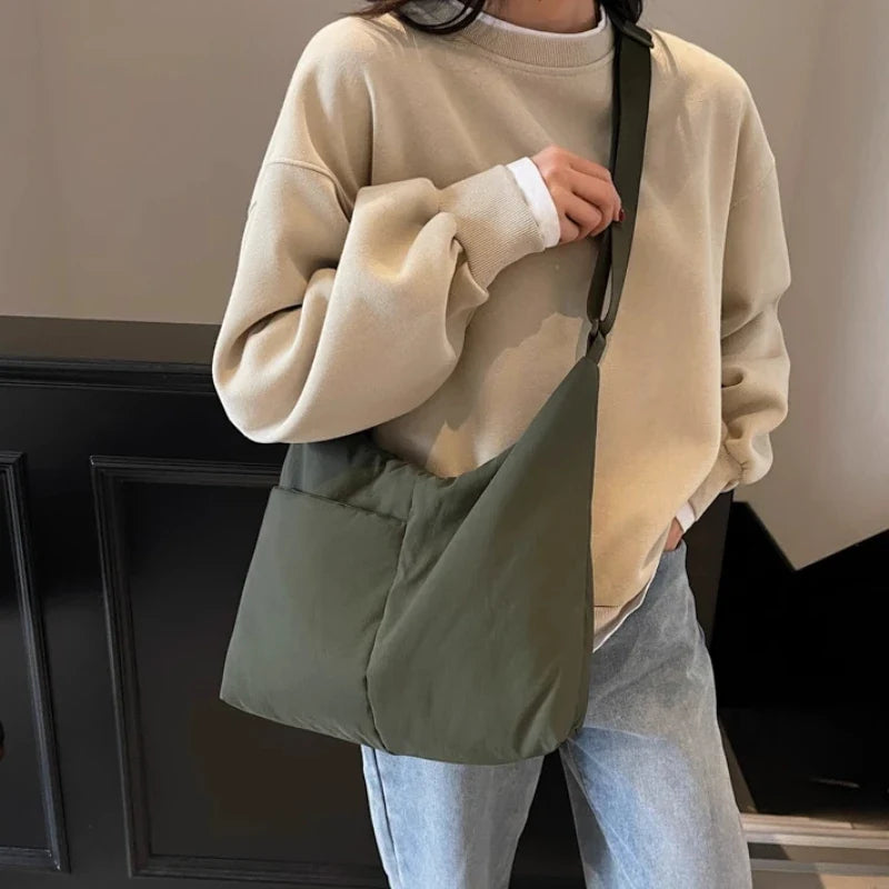Vintage Simple Solid Shoulder Bags Casual All Match Travel Women's Handbags Trendy Streetwear Grunge Underarm Bag Y2k Aesthetic