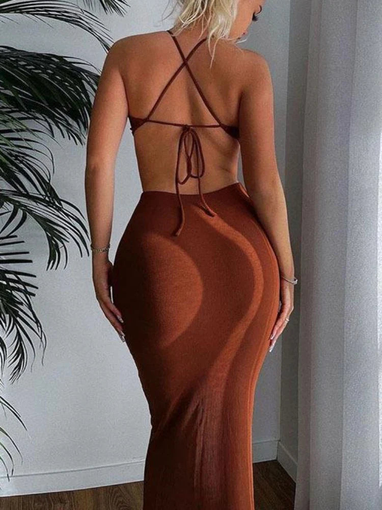 Hollow Backless Off Shoulder Party Dress