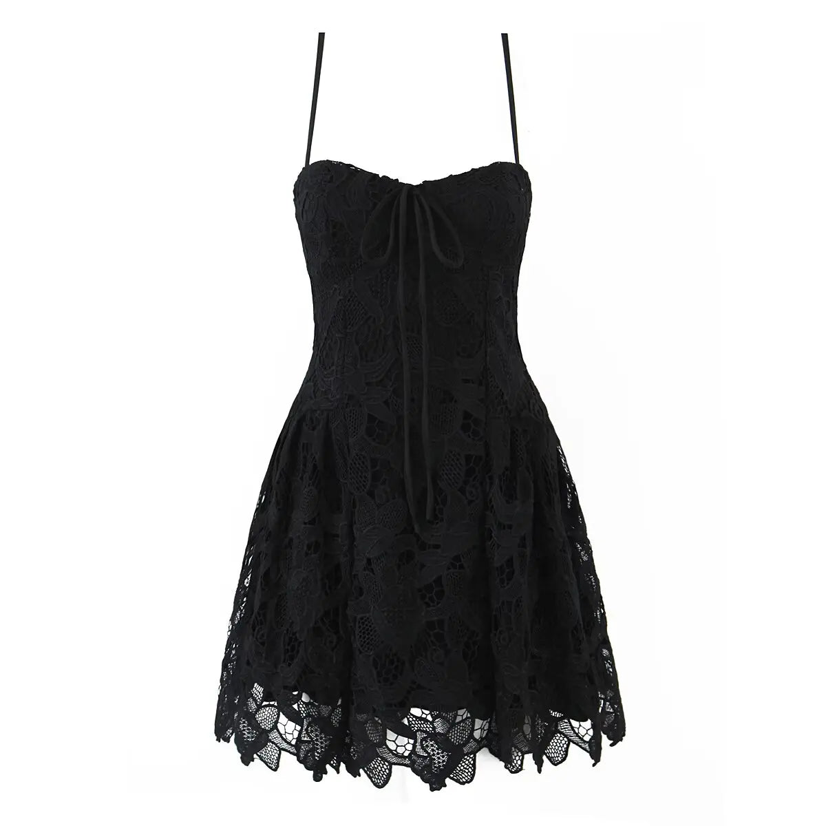Black Beige Lace Sling Mini Dress Women Summer Club Party Sexy Robe
