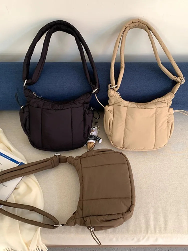 Fashion Casual Cloud Crossbody Bag Women Autumn Winter New Korean Cotton Clothing Bag Shoulder Bags Simple Trend Handbags