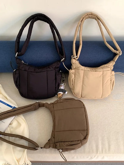 Fashion Casual Cloud Crossbody Bag Women Autumn Winter New Korean Cotton Clothing Bag Shoulder Bags Simple Trend Handbags