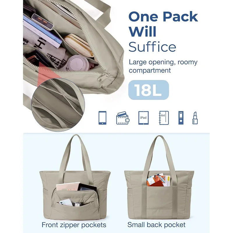 Women's Travel Tote Bag Leisure Fashion Large Capacity Commuting Gym Shoulder Bag Female Simple Mommy Go Out Handbags