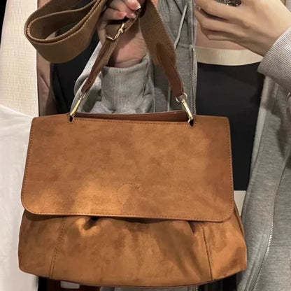 New Women Trend Fashion Crossbody Bag Streetwear Y2k Aesthetic All Match Handbags Vintage Casual Solid Simple Shoulder Bags