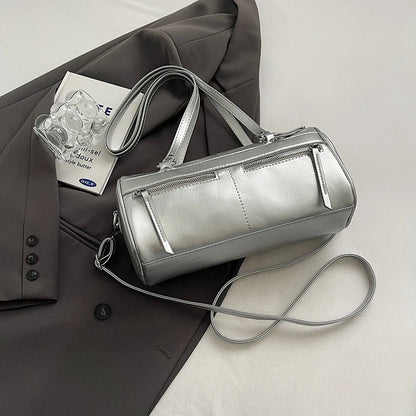 Punk Wind Motorcycle Bag Lady Versatile Pillow Handbag Large Capacity Shoulder Bag Multi Pocket Zipper Underarm Crossbody Bag