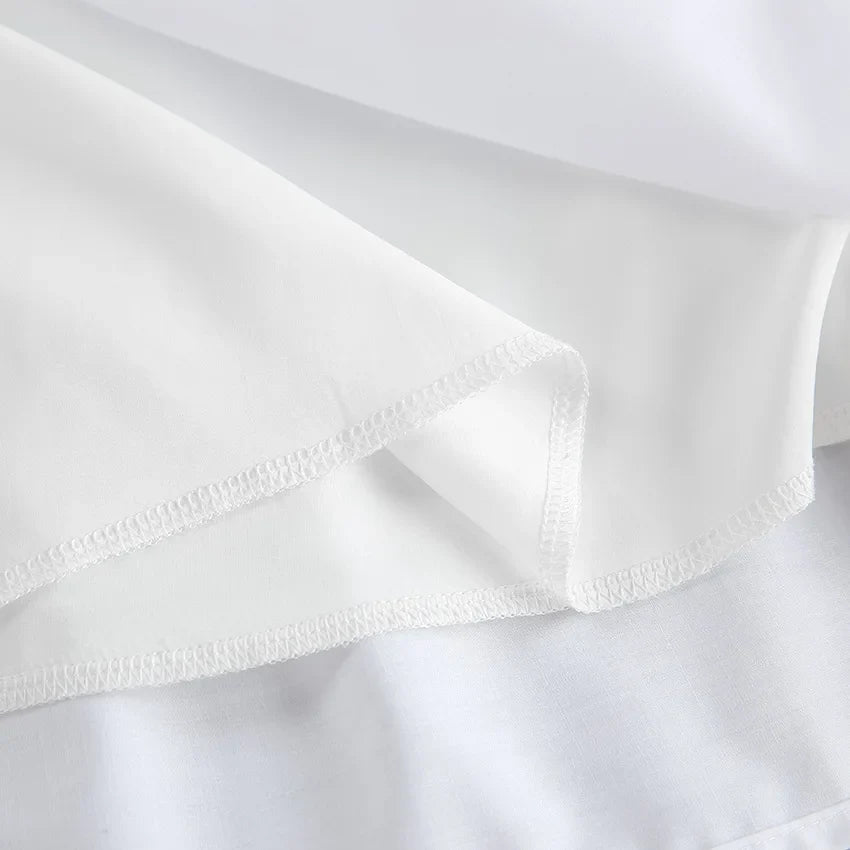 Summer Cotton A-line Loose Ruffles White Dress Women Casual O-neck Lace-up Sleeveless Mini Dress Female Holiday Party Dress 2025