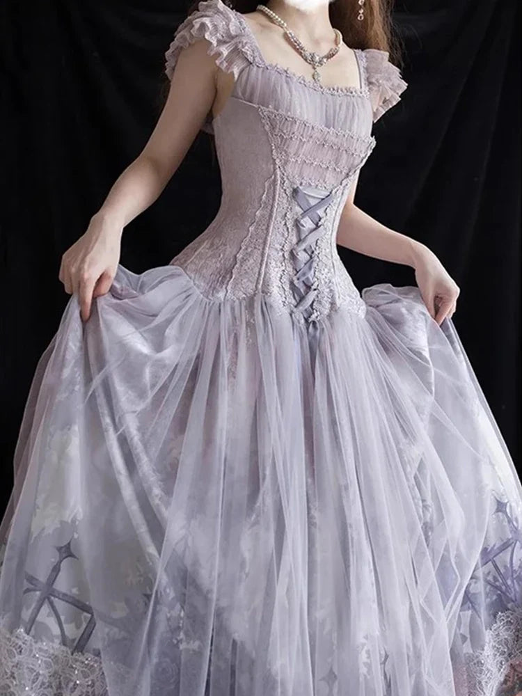 A gorgeous and cute birthday coming-of-age gift daily elegant dress with purple petals