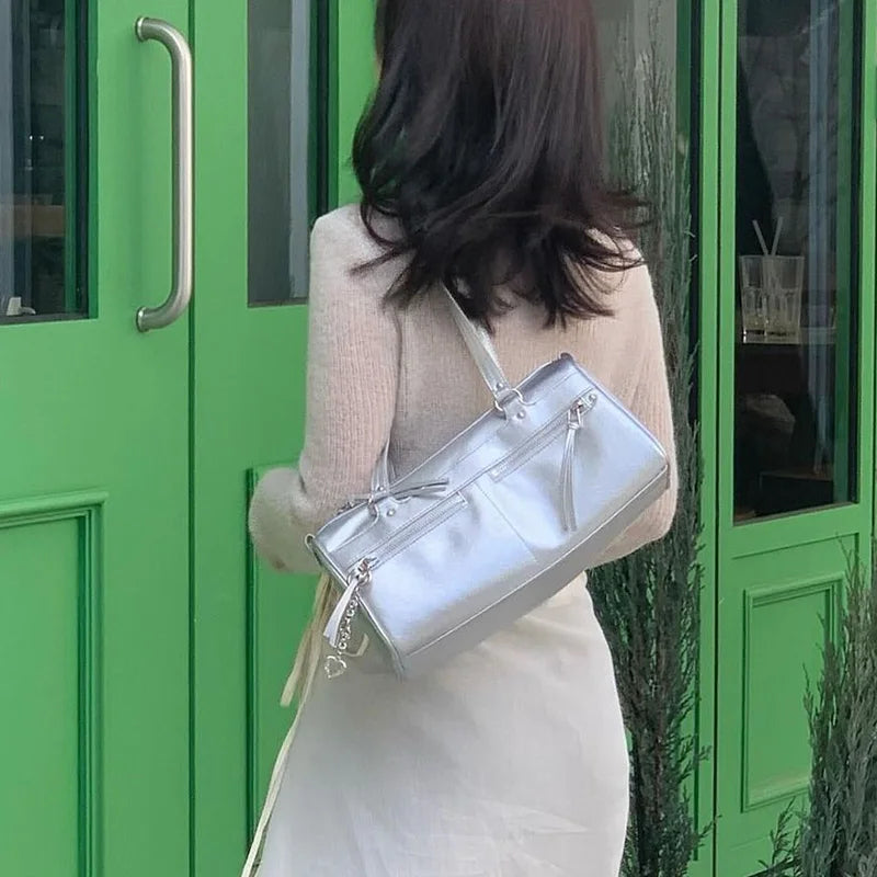 Korean Niche Design Spicy Girl Motorcycle Pillow Bag Versatile Multiple Pockets Single Shoulder Underarm Bags