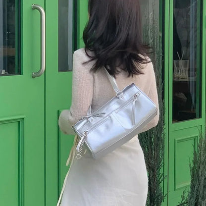Korean Niche Design Spicy Girl Motorcycle Pillow Bag Versatile Multiple Pockets Single Shoulder Underarm Bags