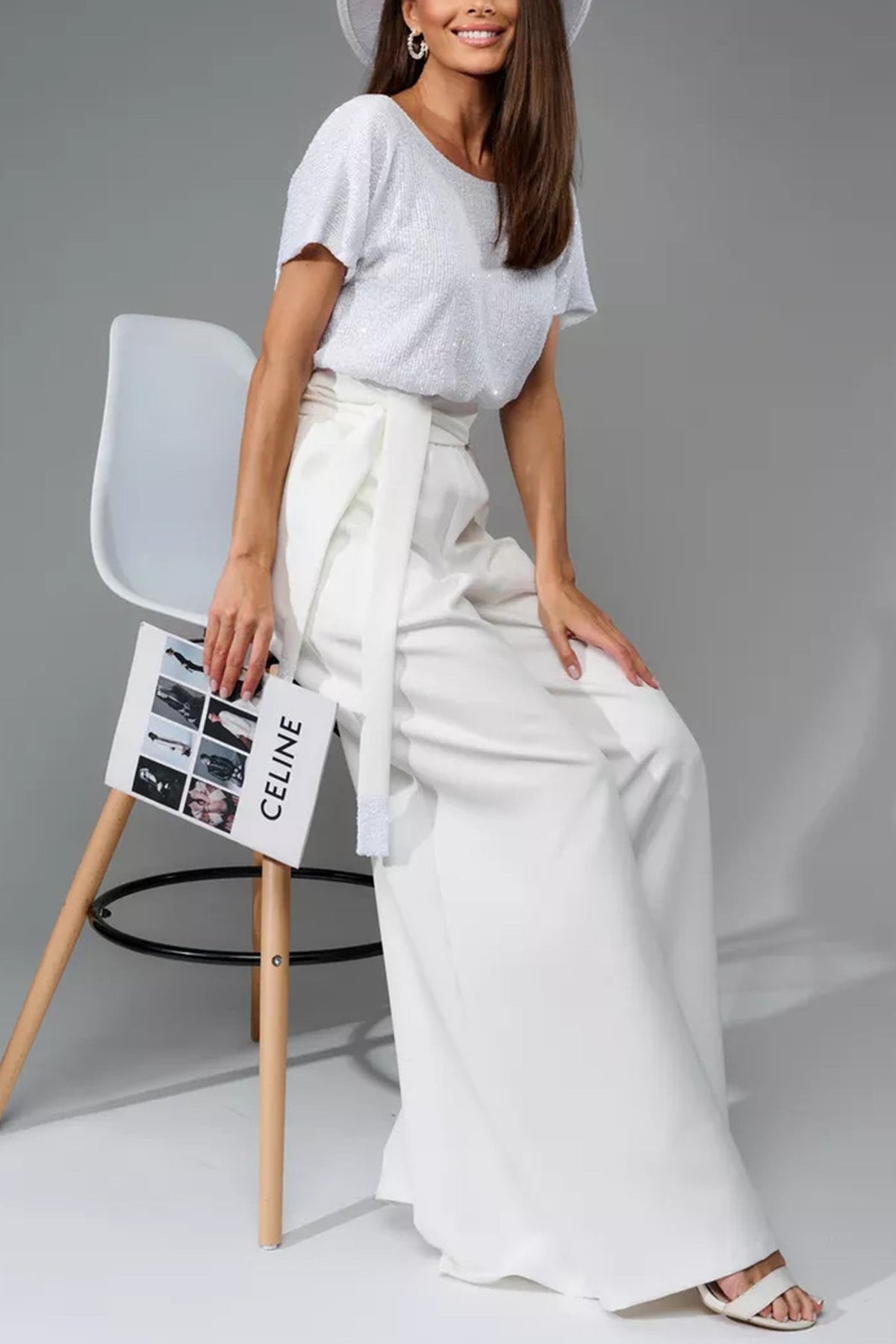Sequin Patchwork Short Sleeve High Waist Jumpsuits