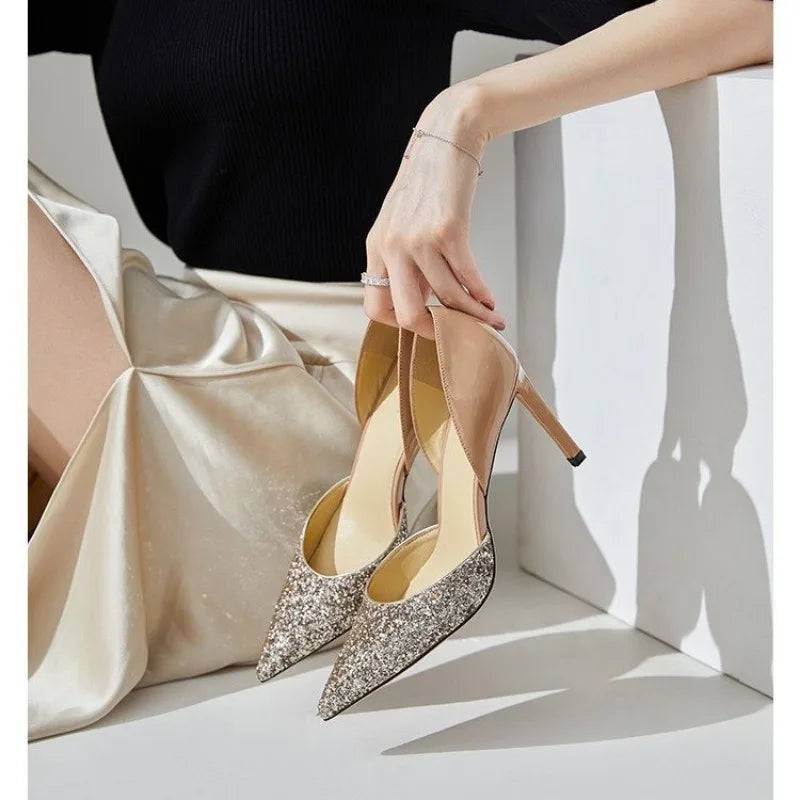 Sequin Pointed Fashion Luxury Party Dress Hot Sale High Heel