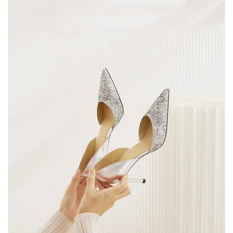 Sequin Pointed Fashion Luxury Party Dress Hot Sale High Heel