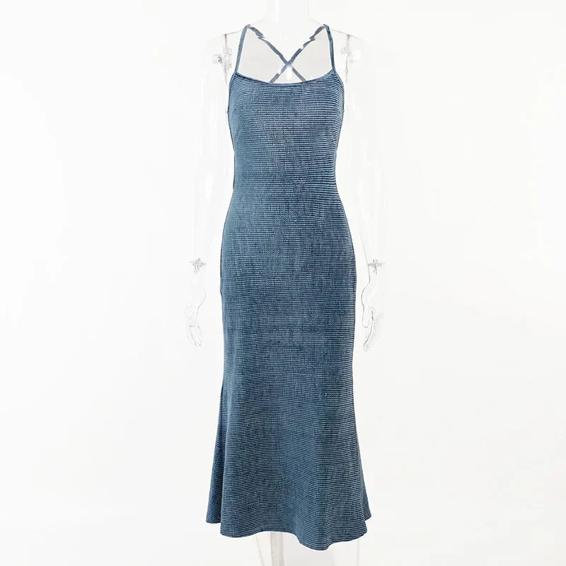 Beachwear Knit Sexy Spaghetti Strap Strapless Backless Lace Up Female Slip Holiday Club Bodycon Dress