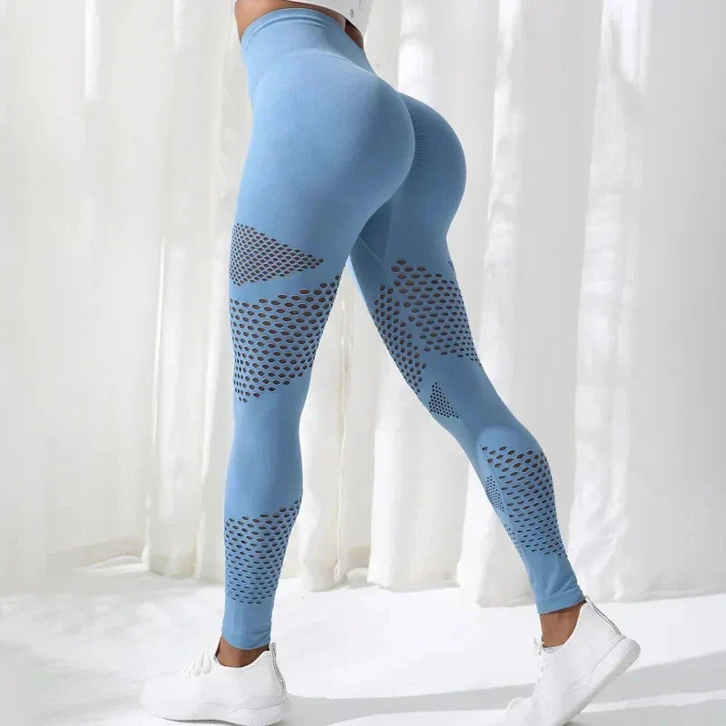 Hollow Stripe Gym Yoga Sports Female Clothing Legging