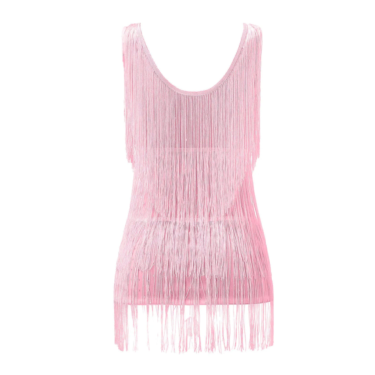 V-Neck Tassel Mini Elegant Sleeveless Sequin New Ladies Summer Night Club Cami Fringe Dress