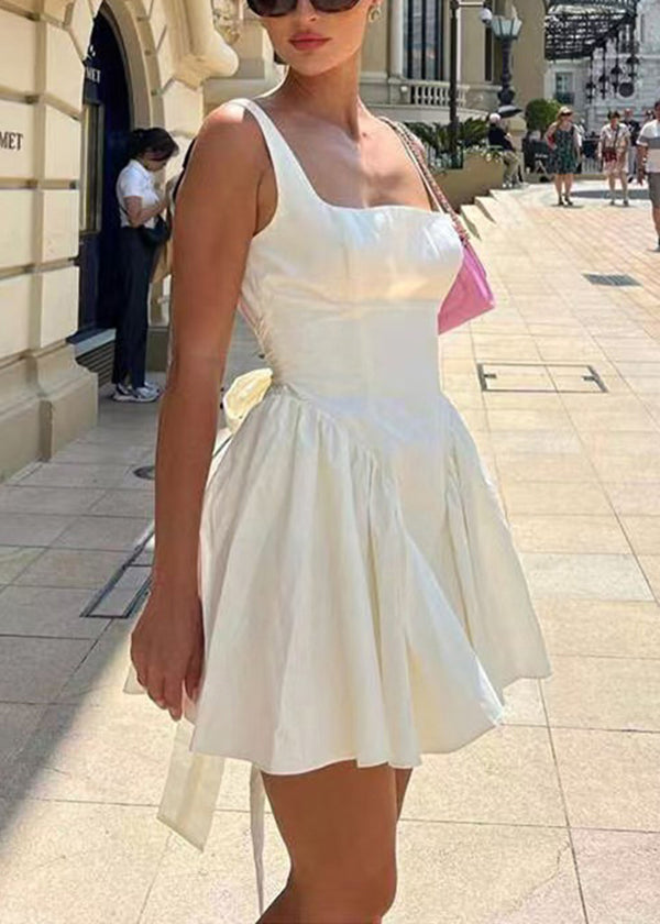 Open Back Bow Tie Tank Mini Dress