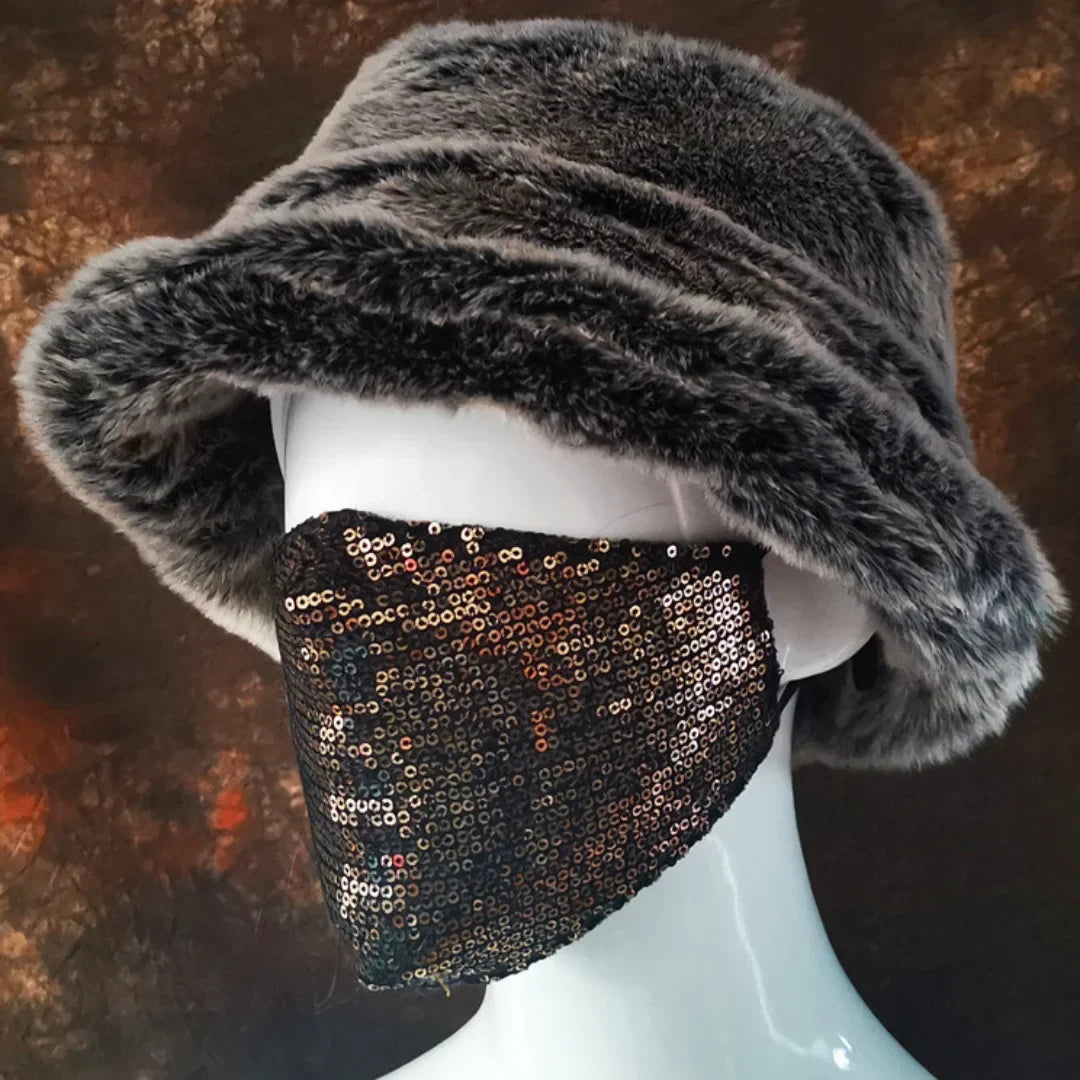 Winter 58-60cm XL Faux Fur Bucket Hat For Women Outdoor Warm Luxury Oversize Fisherman Hat Girl Trendy Party Long Fur Panama Cap