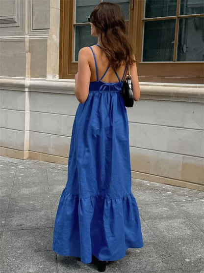 Sleeveless Mesh Panel Patchwork Maxi Dress