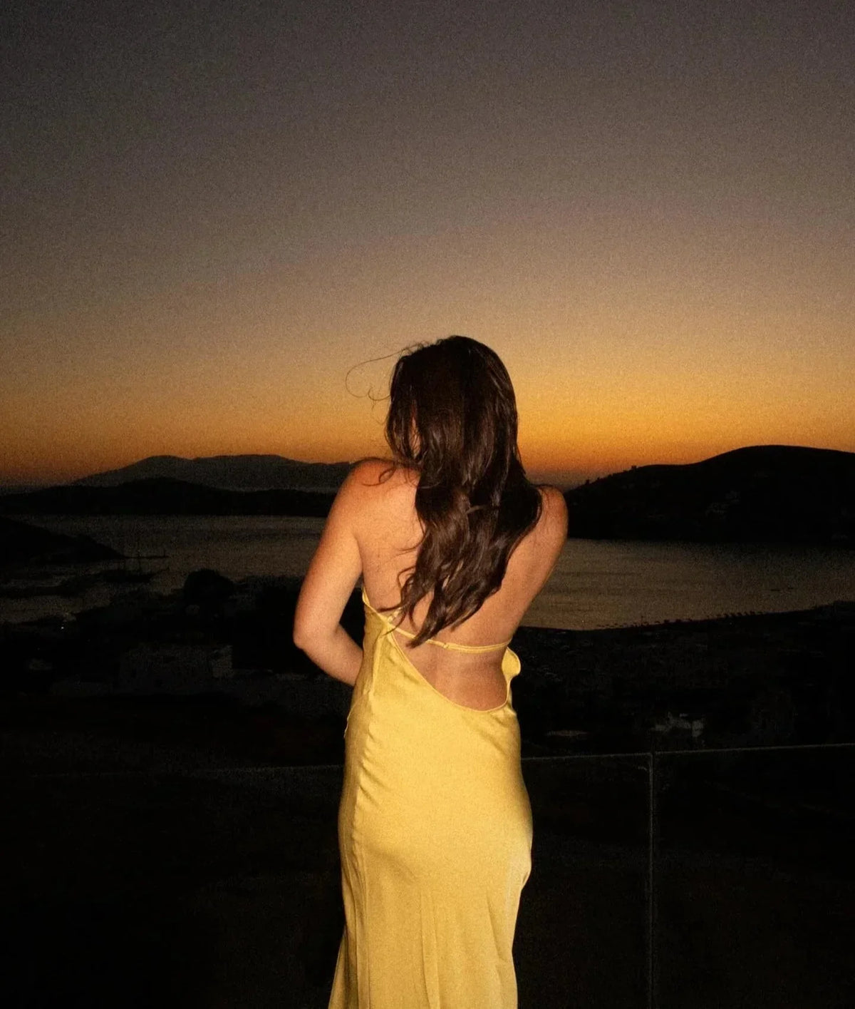 Asymmetric Strap Backless Slit Satin Maxi Dress