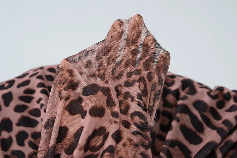 Leopard Print Backless Sexy Maxi Dress For Women Gown Halter Off-shoulder Sleeveless Bodycon Beach Long Dress Vestido