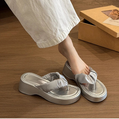 Summer Flip Flop Women Fashion Clip Toe Slippers Casual Comfort Platform Flats Beach Vacation Slides Shoes