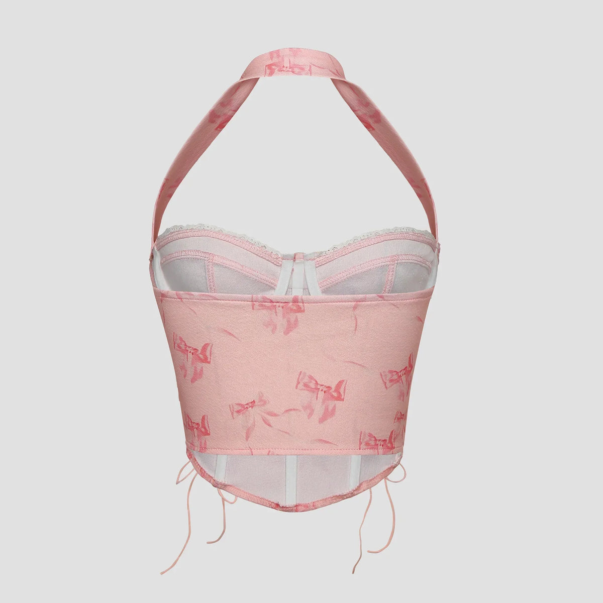 New Pure Lust ins hanging neck sexy printed herringbone corset strappy hottie bustier vest