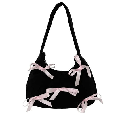 Hit Color Bow Bolsos Mujer New Sweet Ins Bag Shoulder Underarm Bags Casual Sac Femme Niche Design Fashion All-match Bolsas