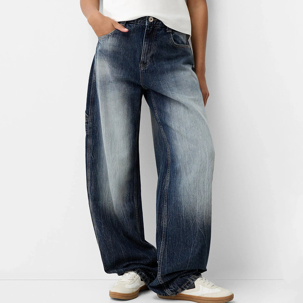 Womens Jeans High Waisted Straight Wide Leg Baggy Jeans Y2k Boyfriend Vintage Washed Loose Denim Pants Cyber Grunge Streetwear