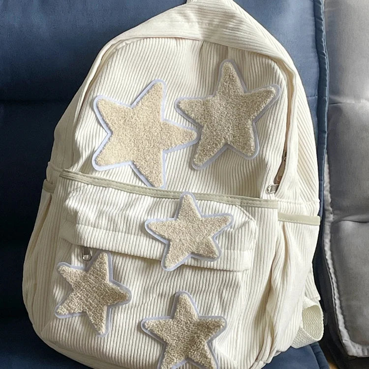 Fashion Five Point Star Backpack Japanese Cute Girl Junior High School Student Versatile Schoolbag Girl Backpacks