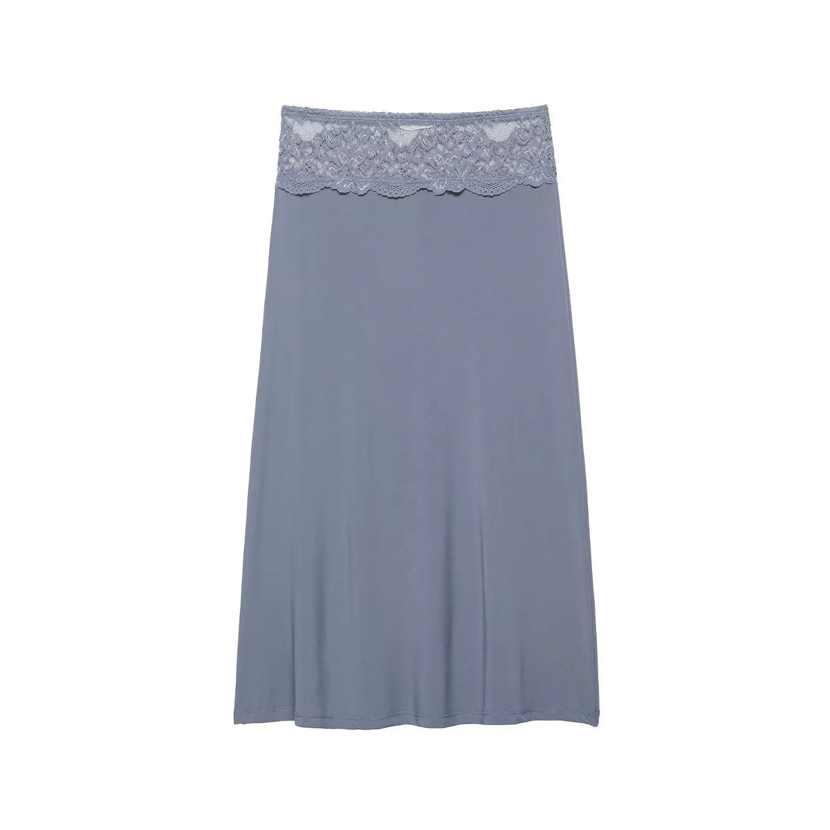 Lace Splicing Mid-Length Skirt Women High-Waisted Fluid Stylish Casual Commuter Skirt Spring Summer New Street Skirt