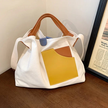 Ladies' Large Capacity Tote Bag Hand-held Canvas Shoulder Bag Young Fashion Versatile Casual Crossbody Bag